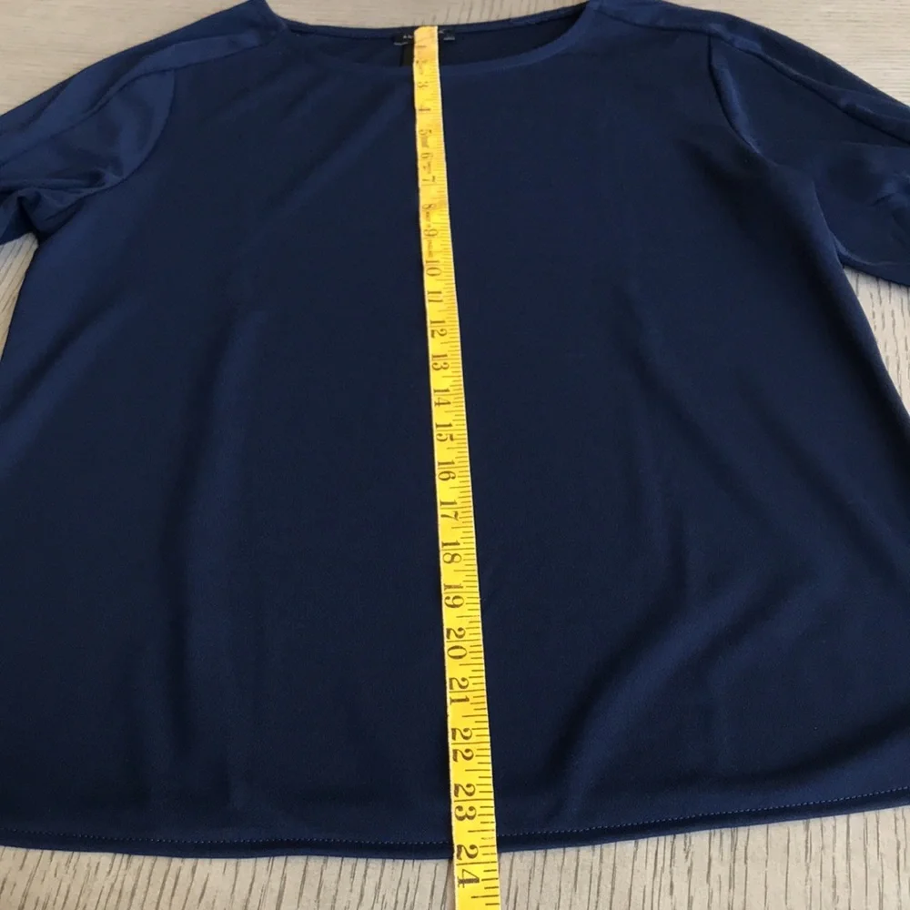Ann Taylor Navy, 3/4-Sleeve Top SZ-S - Picture 7 of 8